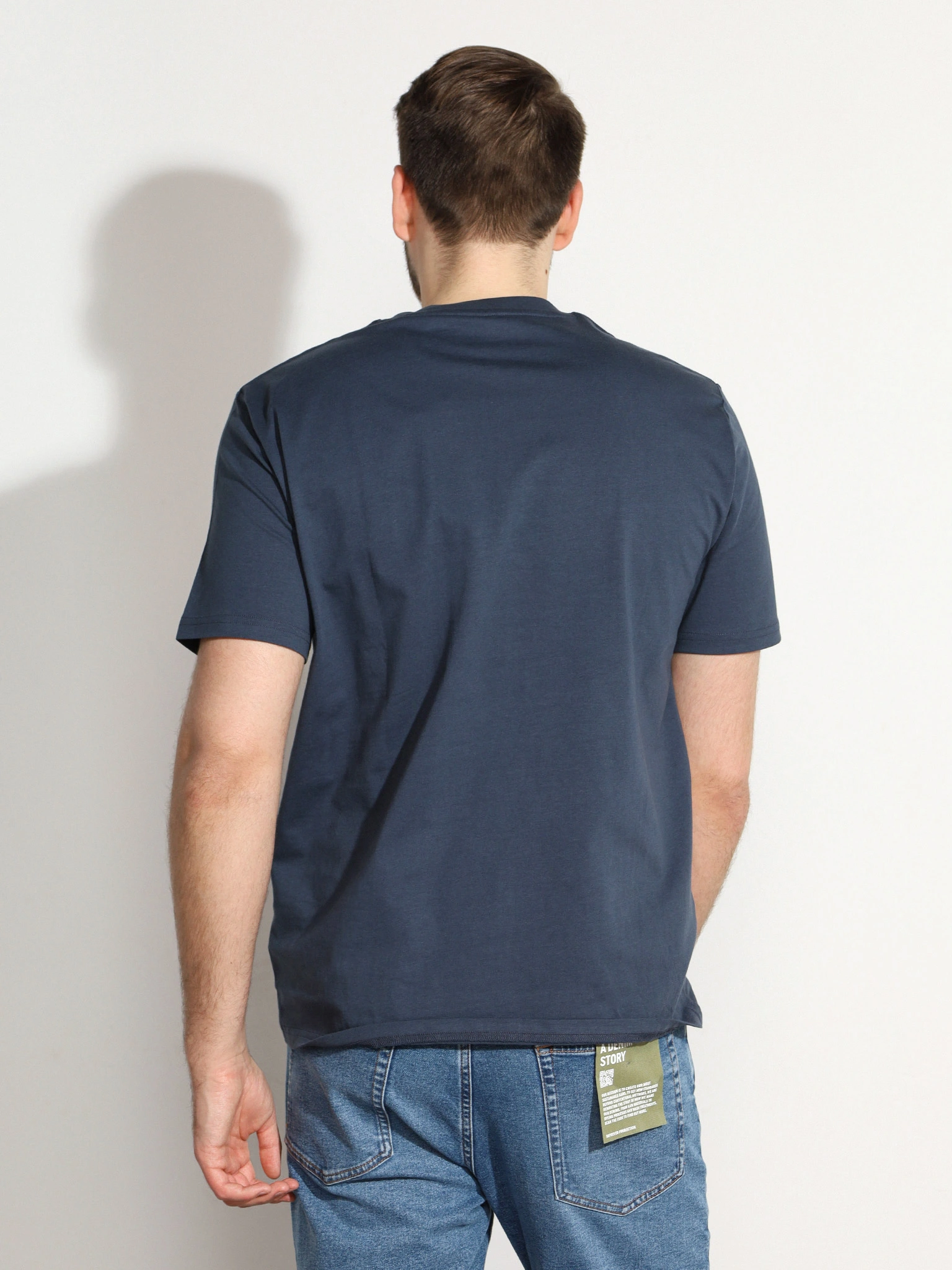 Футболка синего цвета из хлопка